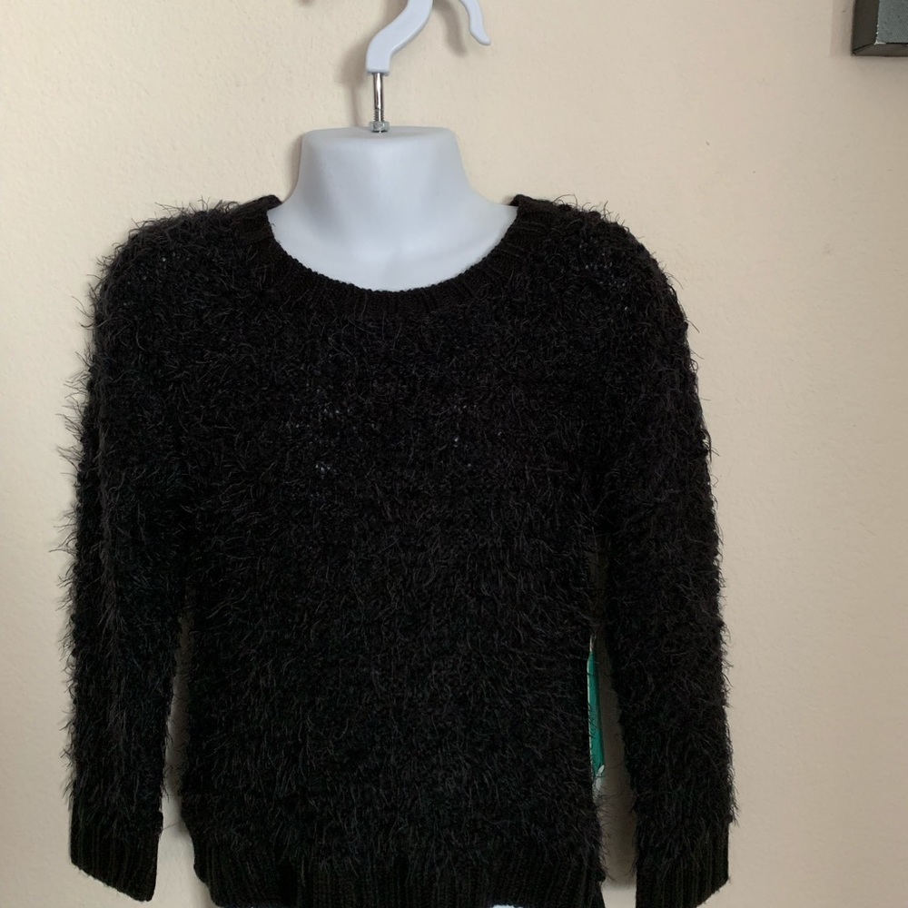 Copper Key Girls Black Fuzzy Sweater